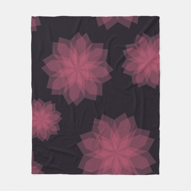 Rosa, cool, trendige, moderne Abstraktion der Blum Fleecedecke (Vorderseite)