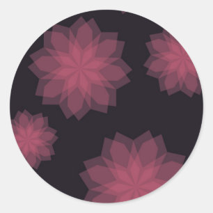 Rosa, cool, trendige, moderne Abstraktion der Blum Runder Aufkleber