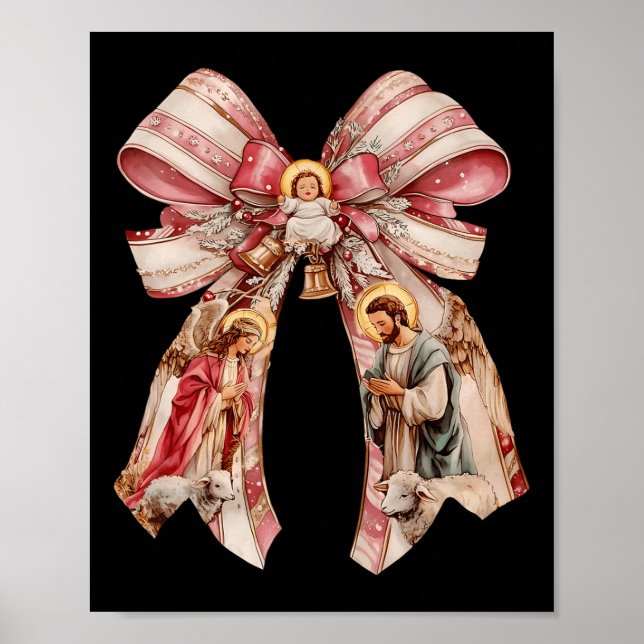 Rosa Coquette Bow Ba Poster (Vorne)
