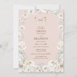 Rosa Coquette Bow Blumenzwiebeleinladung Einladung
