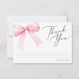 Rosa Coquette Bow Brautparty Dankeskarte