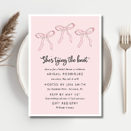 Rosa Coquette Bow Brautparty Einladung