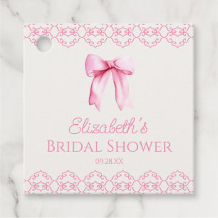 Rosa Coquette Bow Brautparty Geschenkanhänger