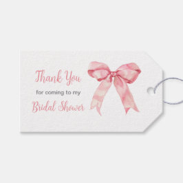 Rosa Coquette Bow Brautparty Geschenkanhänger