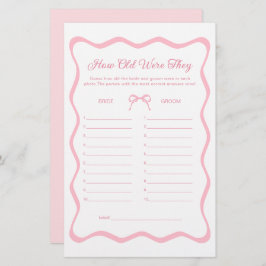 Rosa Coquette Bow Brautparty Raten Sie das Spiel d