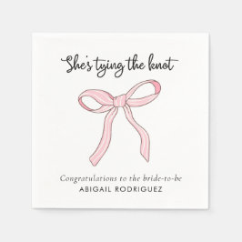 Rosa Coquette Bow Brautparty Serviette