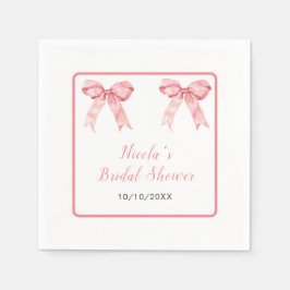 Rosa Coquette Bow Brautparty Serviette