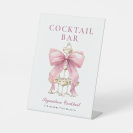 Rosa Coquette Bow Brautparty Sockelschild