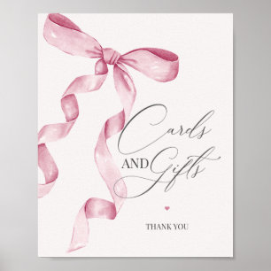 Rosa Coquette Bow Cards und Geschenke Party Dekora Poster