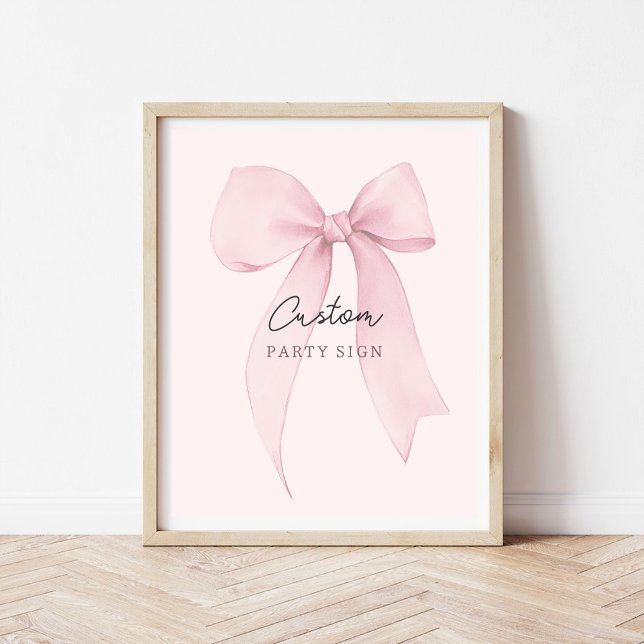 Rosa Coquette Bow Custom Party Signing Poster (Von Creator hochgeladen)