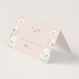 Rosa Coquette Bow Floral Wedding Tischnummer