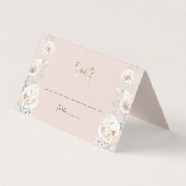 Rosa Coquette Bow Floral Wedding Tischnummer