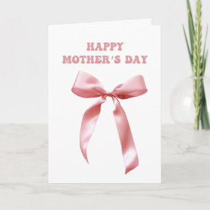 Rosa Coquette Bow Happy Mother Day Karte