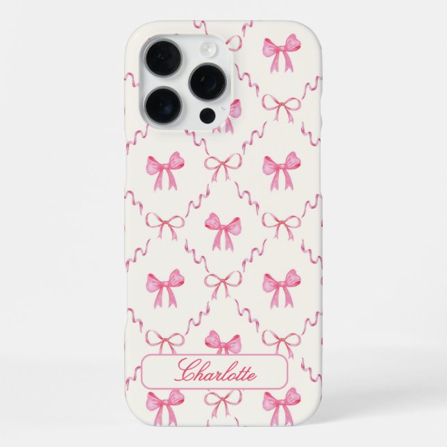 Rosa Coquette Bow iPhone Hülle (Rückseite)