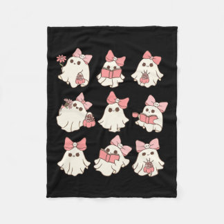Rosa Coquette Bow Niedlich Ghost Halloween Spooky Fleecedecke