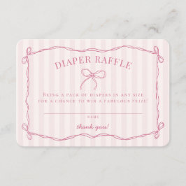 Rosa Coquette Bow Pastel Kinderdusche Windelwindel Begleitkarte