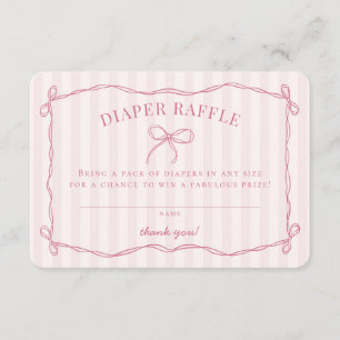 Rosa Coquette Bow Pastel Kinderdusche Windelwindel Begleitkarte