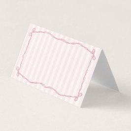 Rosa Coquette Bow Pastel Platzkarte Tischdekor