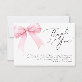 Rosa Coquette Bow Polterabend Dankeskarte