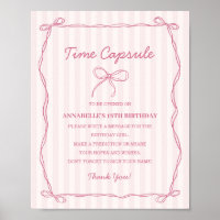 Rosa Coquette Bow Time Kapsel Geburtstagsspiel