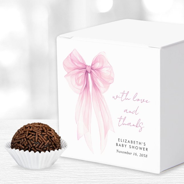 Rosa Coquette Bow Watercolor Girl Dusche Geschenkschachtel (Von Creator hochgeladen)