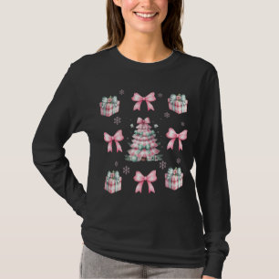 Rosa Coquette Bows Weihnachtsbaum präsentiert T-Shirt