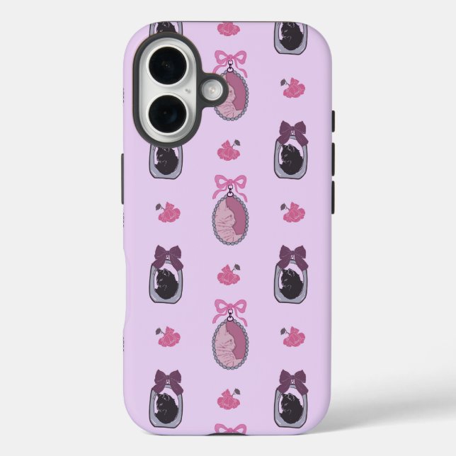Rosa Coquette Kat iPhone 16 Fall Case-Mate iPhone Hülle (Rückseite)