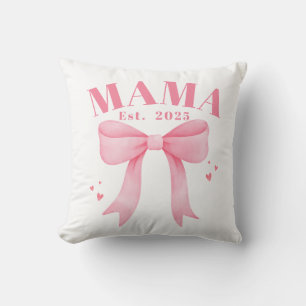 Rosa Coquette Mama Est. Muttertag 2025 Junge Mutte Kissen
