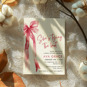 Rosa Coquette Sie bindet das Brautparty des Knoten Einladung