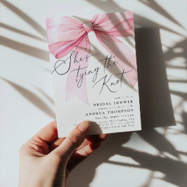 Rosa Coquette Sie bindet das Brautparty des Knoten Einladung