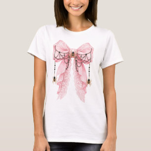 Rosa Coquette-Spinne-Schleifen-T-Shirt T-Shirt