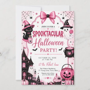 Rosa Coquette Spooktacular Halloween-Party Einladung