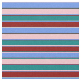 Rosa, Cornblume Blau, Dunkelrot und Aquamarine Str Stoff