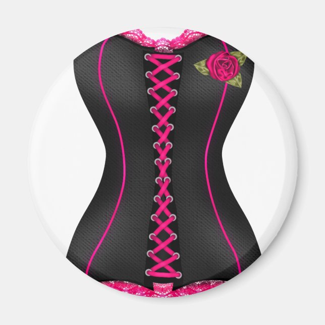 Rosa Corset Magnet (Vorne)