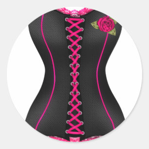 Rosa Corset Runder Aufkleber