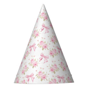 Rosa Cottage-Rose mit Schleife Coquette Partyhütchen