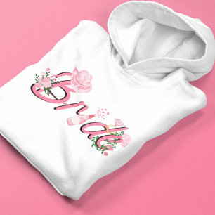 Rosa Cowboyhut mit Blumen Braut Hoodie
