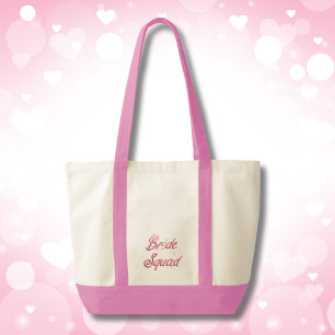 Rosa Cowboyhut mit Blumen Bride Squad Tragetasche