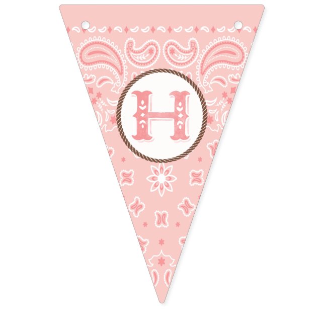 Rosa Cowgirl Bandana | Happy Birthday Wimpelkette (Zweite Fahne)