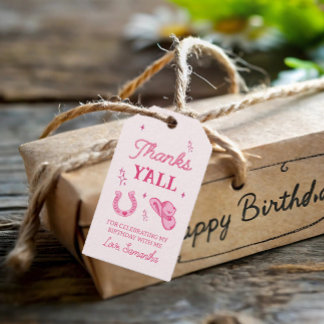 Rosa Cowgirl Boots Rodeo Geschenkanhänger