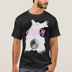 Rosa Cowgirl Disco-Kugel Cowboy Howdy T-Shirt