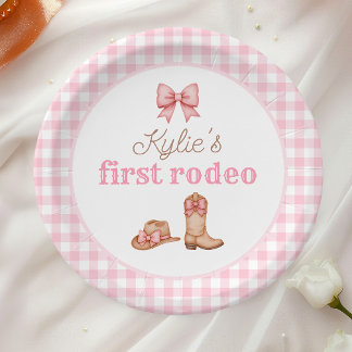 Rosa Cowgirl Erstes Rodeo Geburtstagsplatten Pappteller