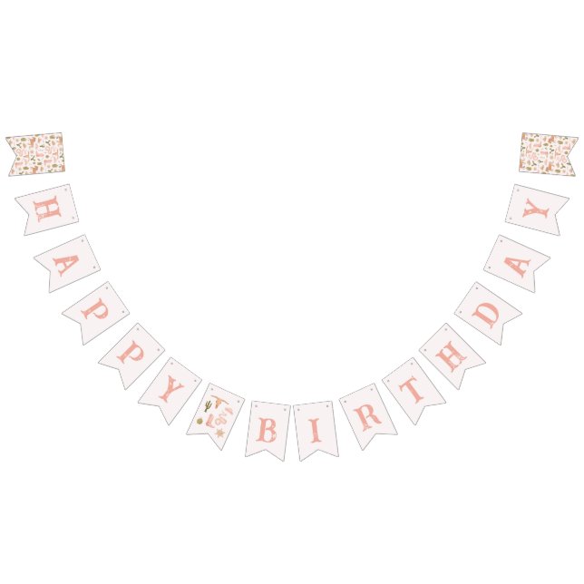 Rosa Cowgirl Geburtstagsparty Dekoration Wimpelkette (Alle)