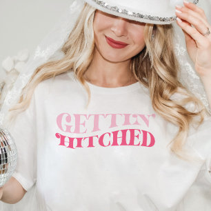 Rosa Cowgirl heiratet Junggesellinnen-Abschiedspar T-Shirt