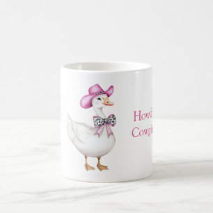 Rosa Cowgirl-Hut Kuhdruck-Bogen Gans Kaffeetasse