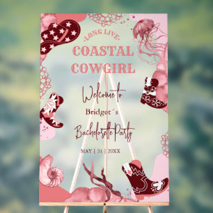 Rosa Cowgirl Party Acrylschild