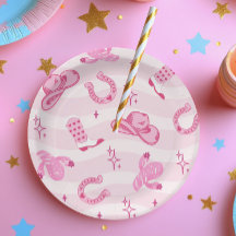 Rosa Cowgirl-Rodeo-Geburtstagspapierplatten