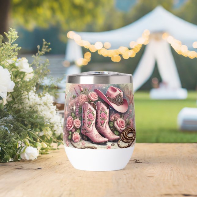 Rosa Cowgirl Stiefel & Rose Western Style (Hochzeit (gedreht))