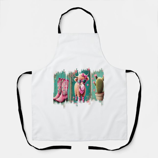 Rosa Cowgirl Valentine, Herz Schürze (Vorderseite)