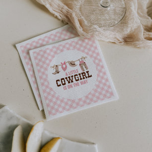 Rosa Cowgirl Western-Baby-Party Serviette